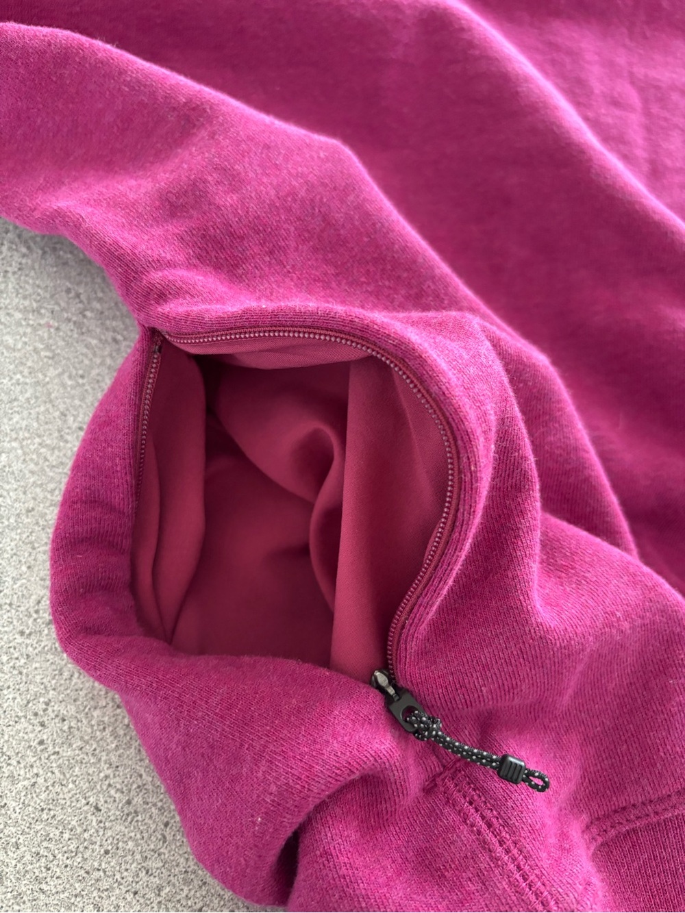 Kit and Ace Pink Crewneck Sweatshirt Zip Pocket Minimalist Small Quiet Luxury - Picture 5 of 12